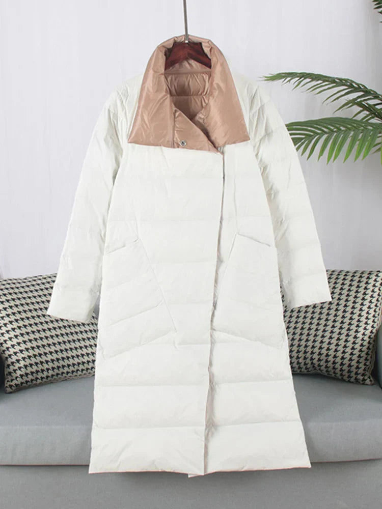 Manteau Long à Carreaux avec Poches pour Femme | Idéal pour l’Hiver