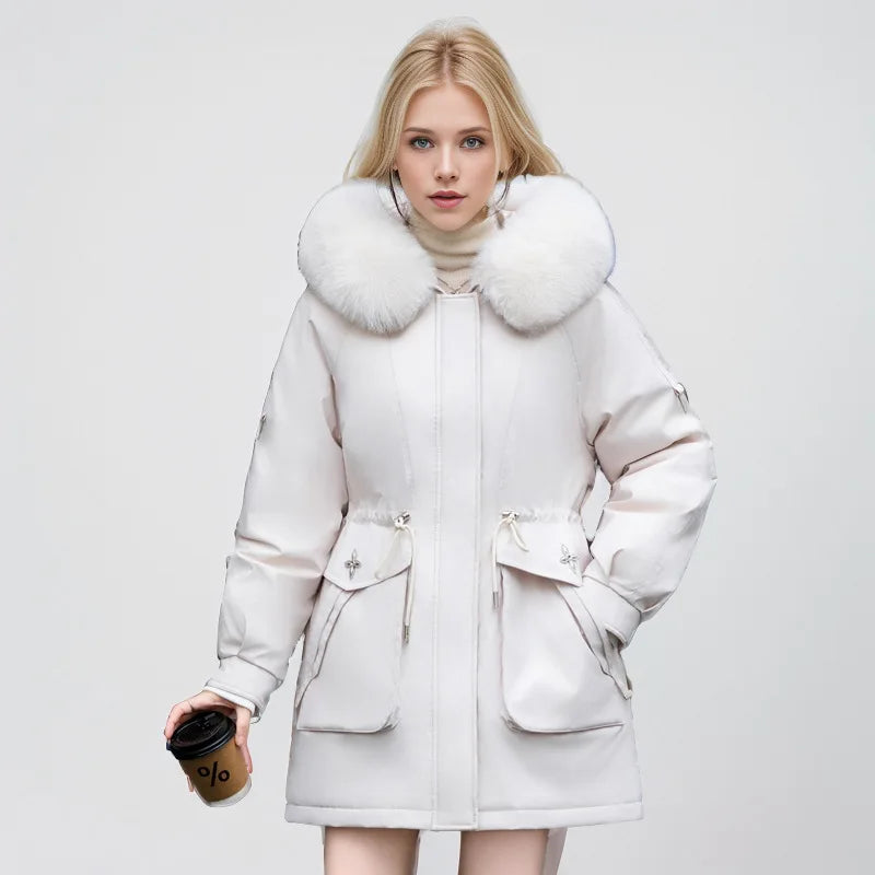 Veste à Col Imitation Fourrure avec Poches pour Femmes | Idéale pour la Saison Hivernale