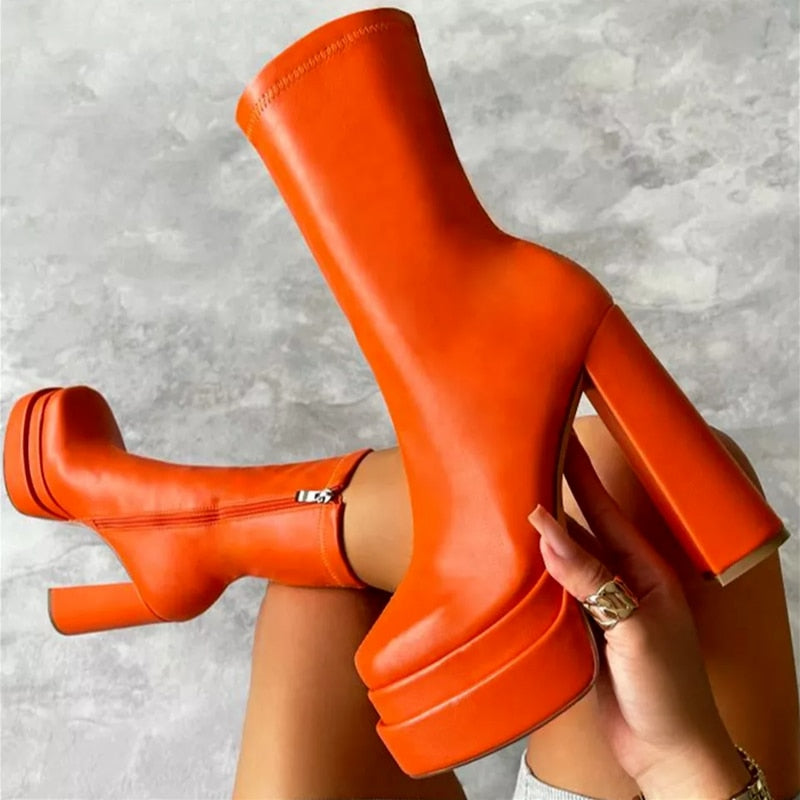 Bottines à Plateforme de 5 cm avec Talon de 15 cm pour Femmes | Idéales pour un Usage Quotidien ou Habillé
