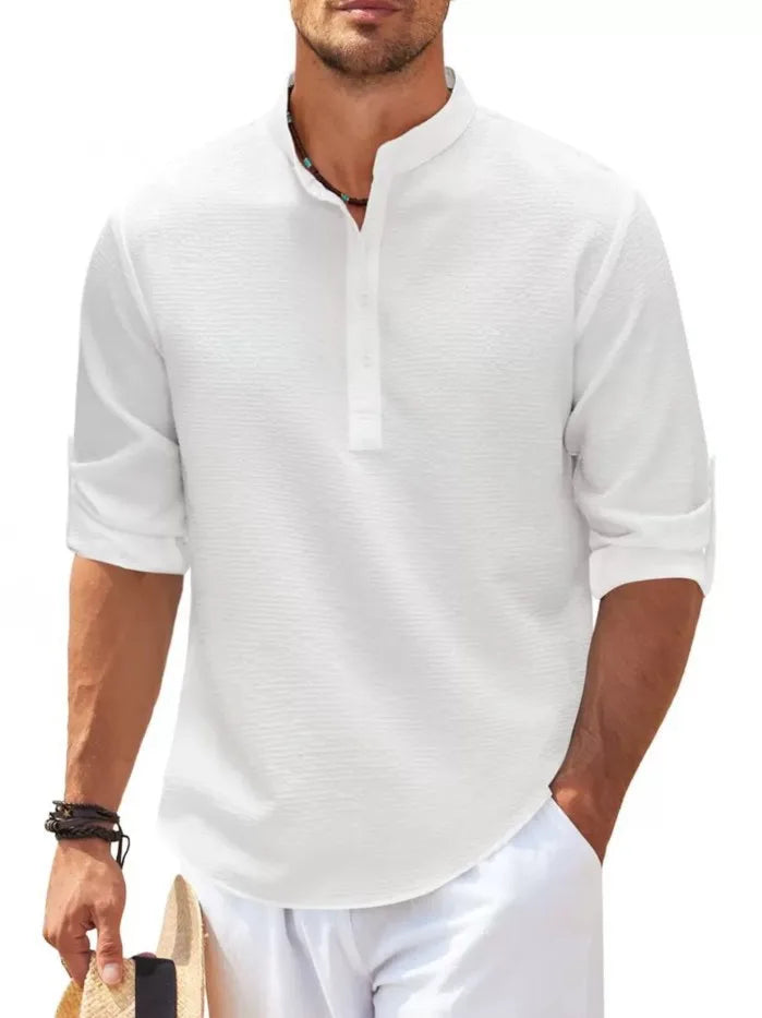 Chemise Décontractée À Manches Longues pour Homme avec Col Classique | Idéale pour Le Quotidien
