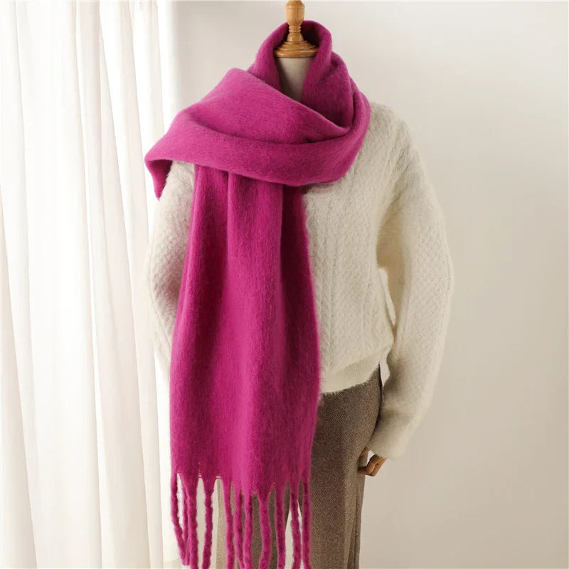 Écharpe D’Hiver Colorée pour Femme Avec Finition À Franges | Idéale pour La Saison Froide