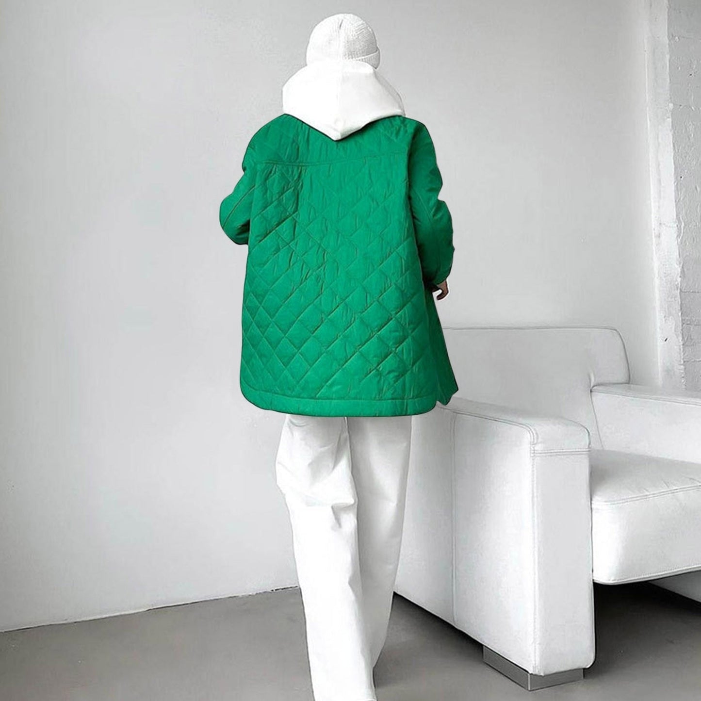 Veste Longue Matelassée avec Fermeture À Pressions pour Femmes | Idéale pour L’Hiver