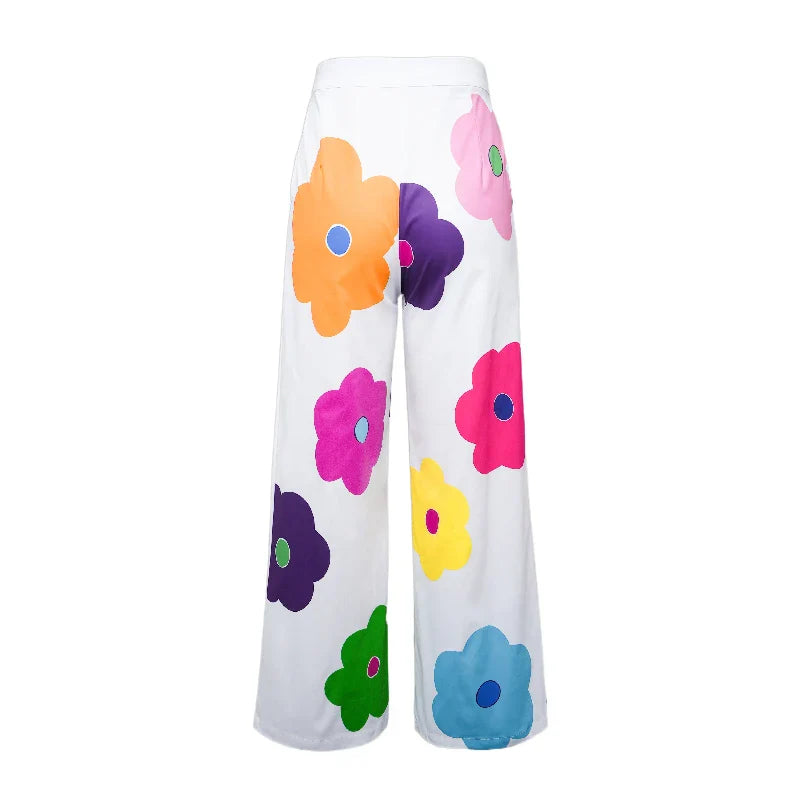 Pantalon Large à Motif Fleuri pour Femme | Idéal pour les Journées Estivales ou les Loisirs