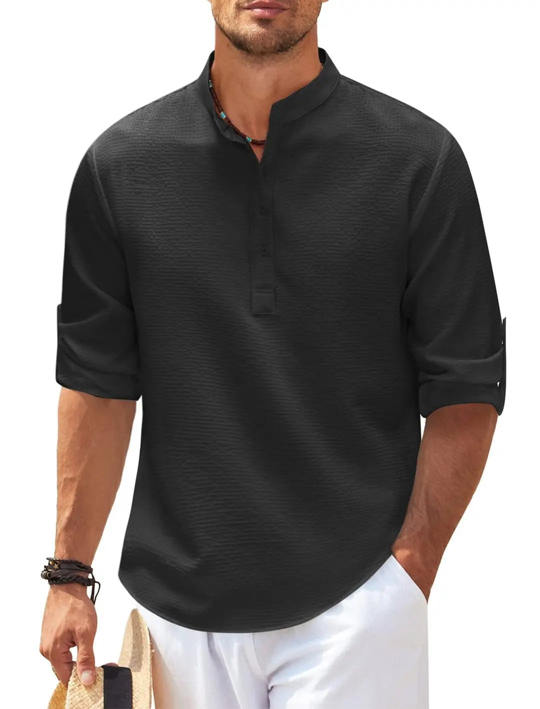 Chemise Décontractée À Manches Longues pour Homme avec Col Classique | Idéale pour Le Quotidien