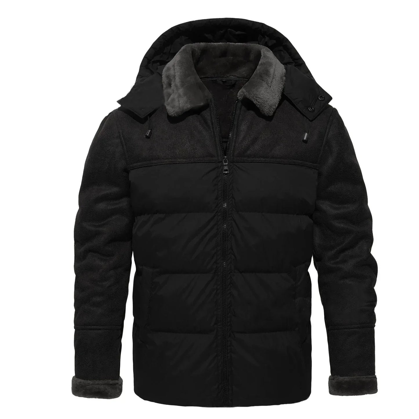 Veste Matelassée avec Capuche et Fermeture Éclair pour Homme | Idéale pour l’Hiver