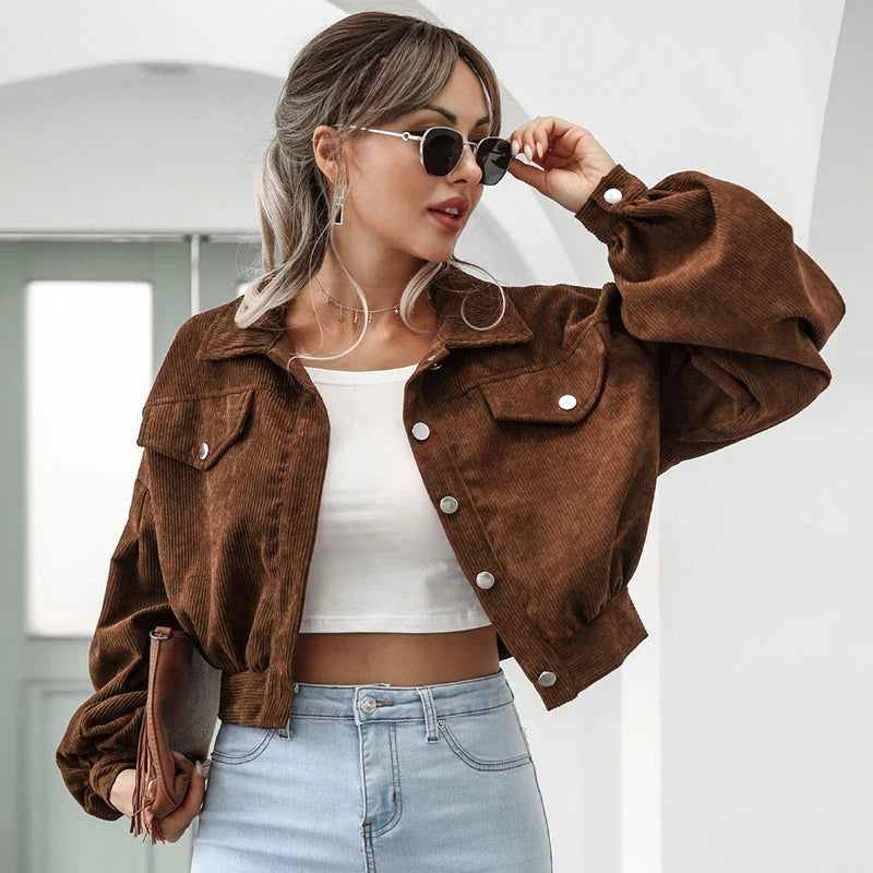 Veste Courte À Col Classique pour Femme | Idéale pour Le Quotidien Et Les Sorties