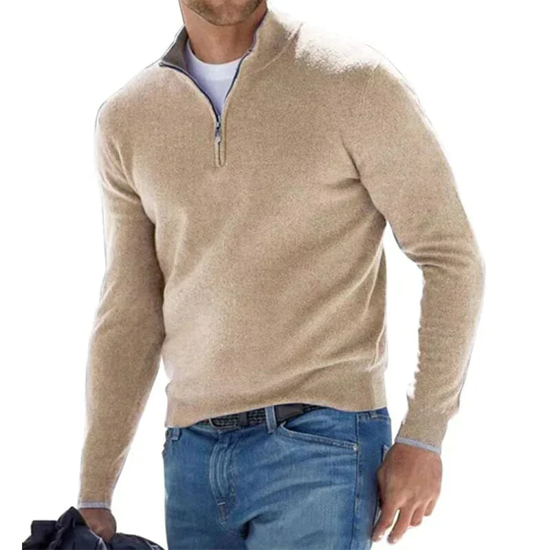 Pull à Fermeture Zippée pour Homme avec Coupe Classique | Idéal pour Quotidien et Temps Libre