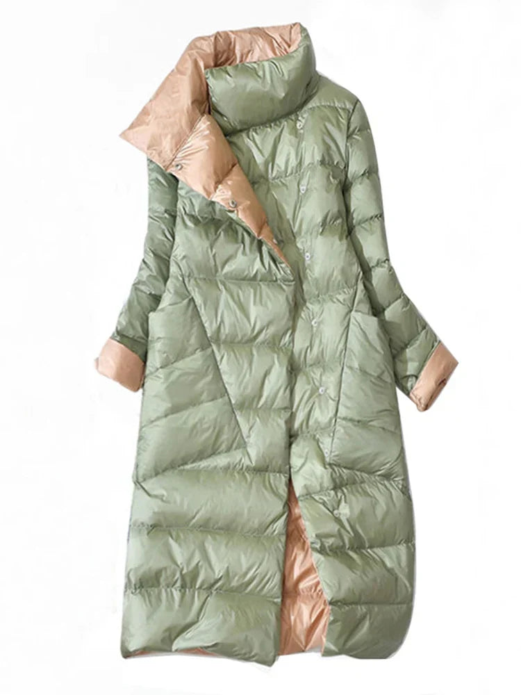 Manteau Long à Carreaux avec Poches pour Femme | Idéal pour l’Hiver
