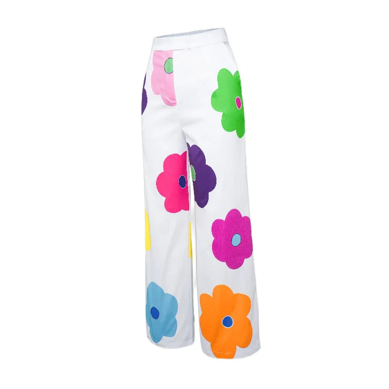 Pantalon Large à Motif Fleuri pour Femme | Idéal pour les Journées Estivales ou les Loisirs