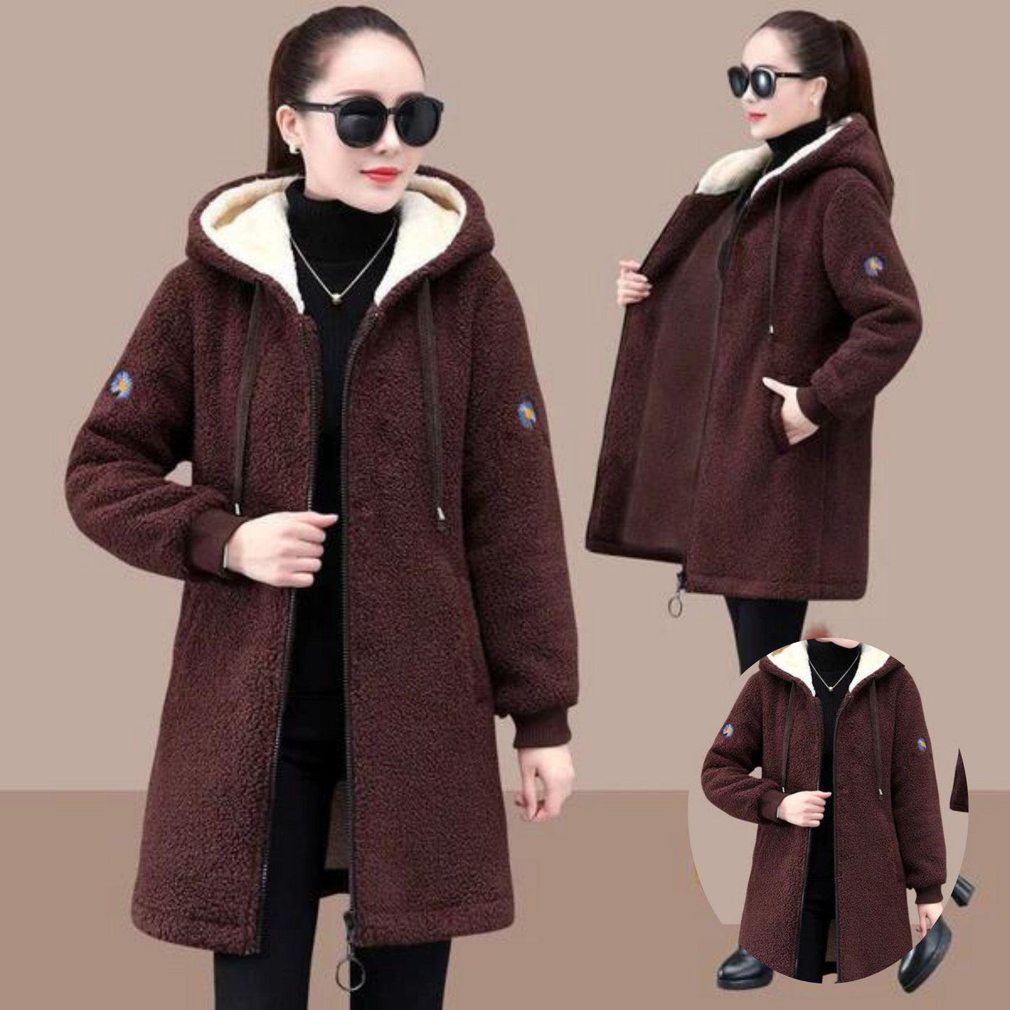 Manteau Long d’Hiver avec Coupe Regular et Fermeture à Boutons pour Femme | Idéal pour Temps Froid