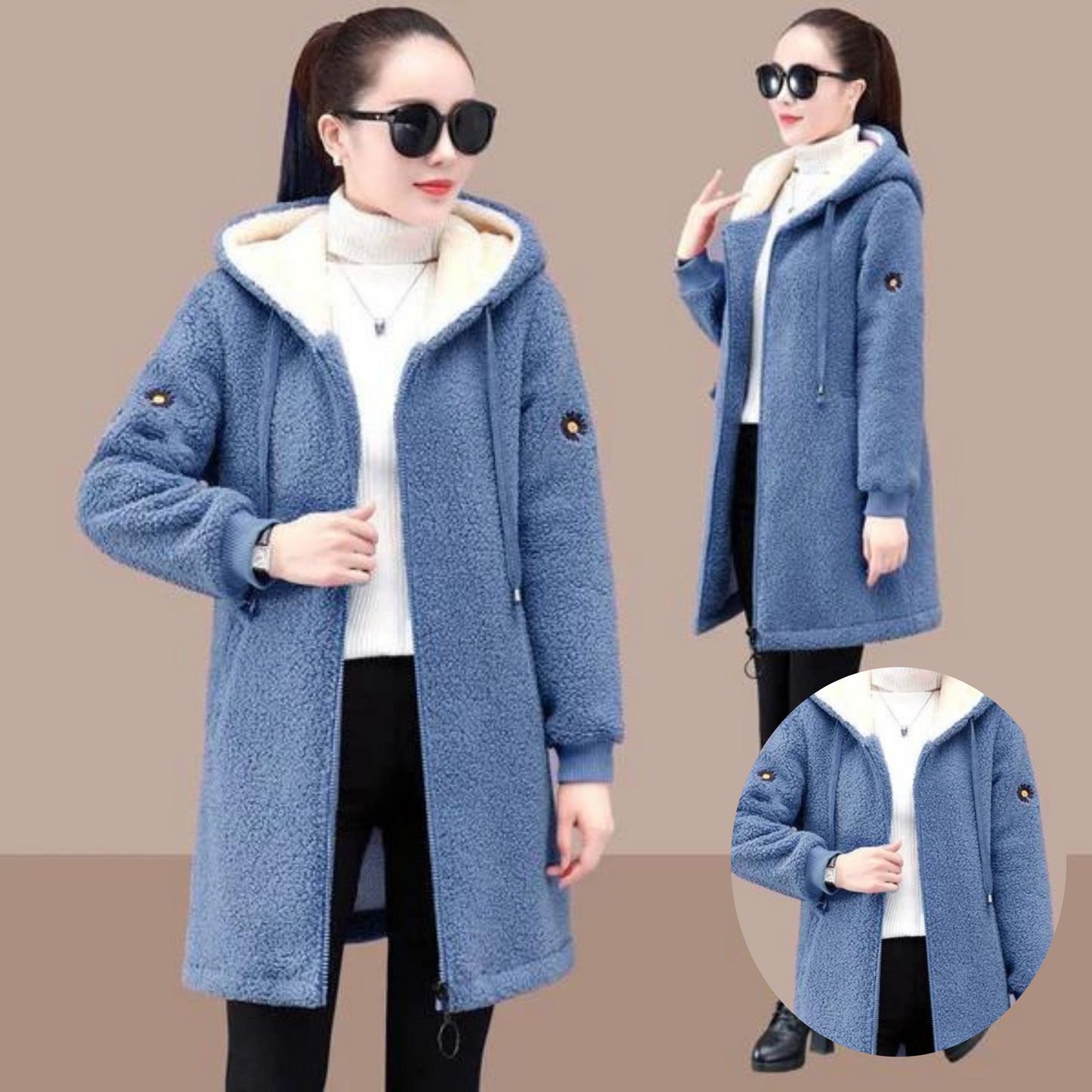 Manteau Long d’Hiver avec Coupe Regular et Fermeture à Boutons pour Femme | Idéal pour Temps Froid