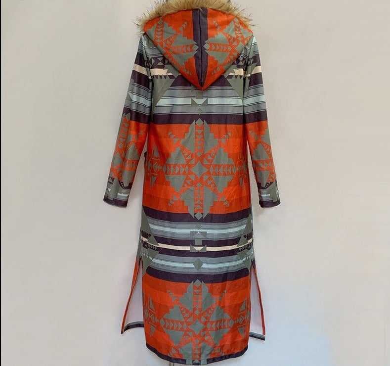 Manteau Long avec Col Imitation Fourrure pour Femme | Idéal pour la Saison Hivernale