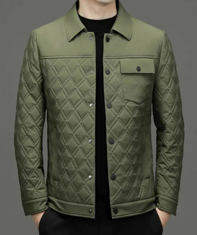 Veste Matelassée À Manches Longues Avec Fermeture À Boutons-Pression Pour Homme | Idéal Pour La Mi-Saison