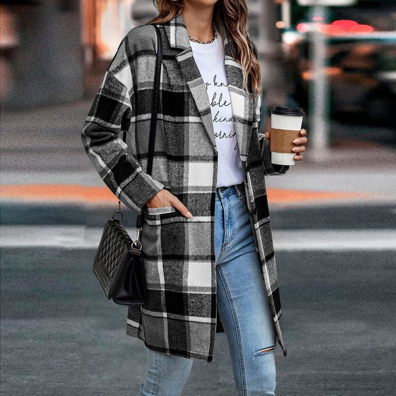 Manteau Mi-Saison à Coupe Droite pour Femme | Idéal pour l’Automne