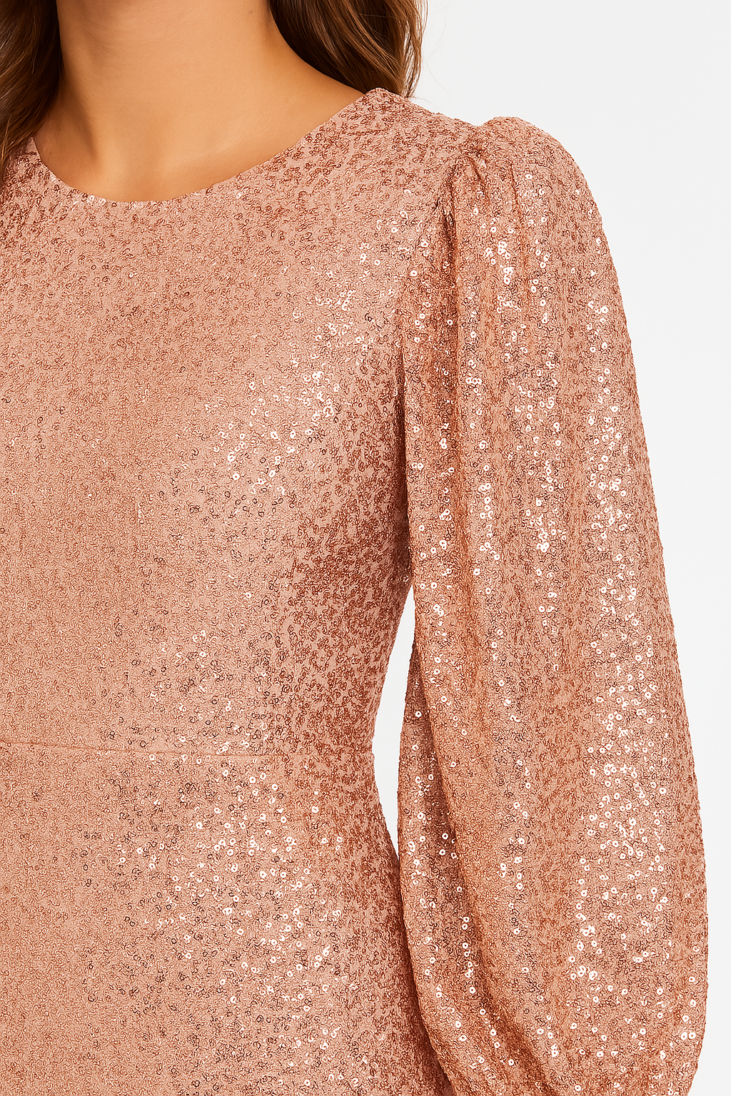Robe À Paillettes Ajustée pour Femme avec Encolure Classique | Idéale pour Les Soirées Et Événements