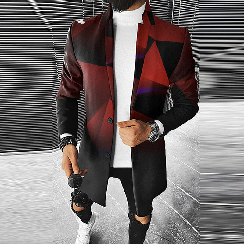 Veste À Motif Géométrique avec Coupe Ajustée pour Hommes | Idéale pour La Mi-Saison Et Les Sorties