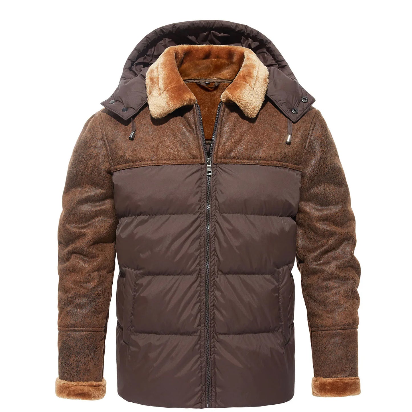 Veste Matelassée avec Capuche et Fermeture Éclair pour Homme | Idéale pour l’Hiver