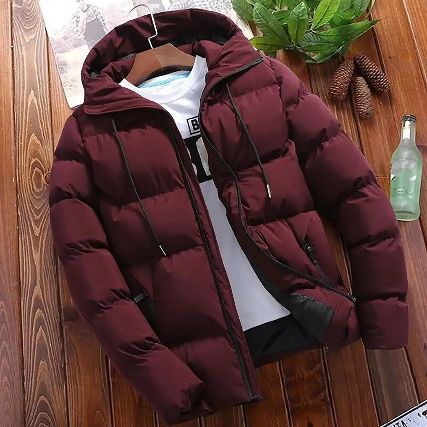 Parka à Manches Longues avec Coupe Ample et Fermeture Éclair pour Homme | Idéal pour l’Hiver