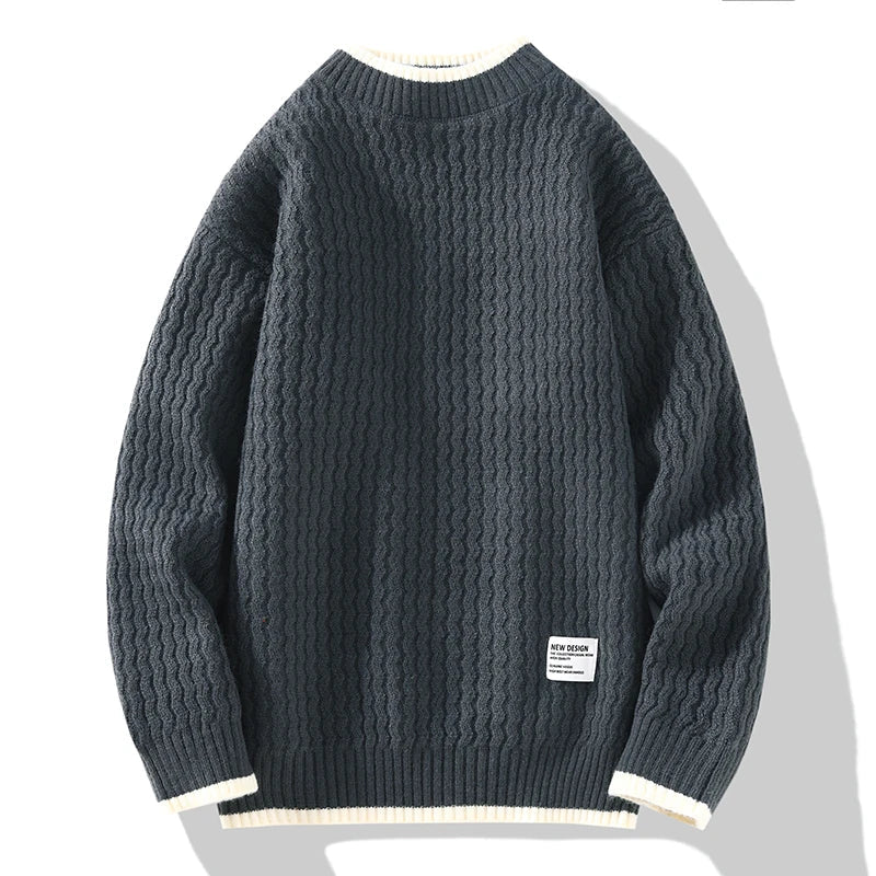 Pull Structuré pour Homme avec Détails Contrastants | Idéal pour l’Hiver