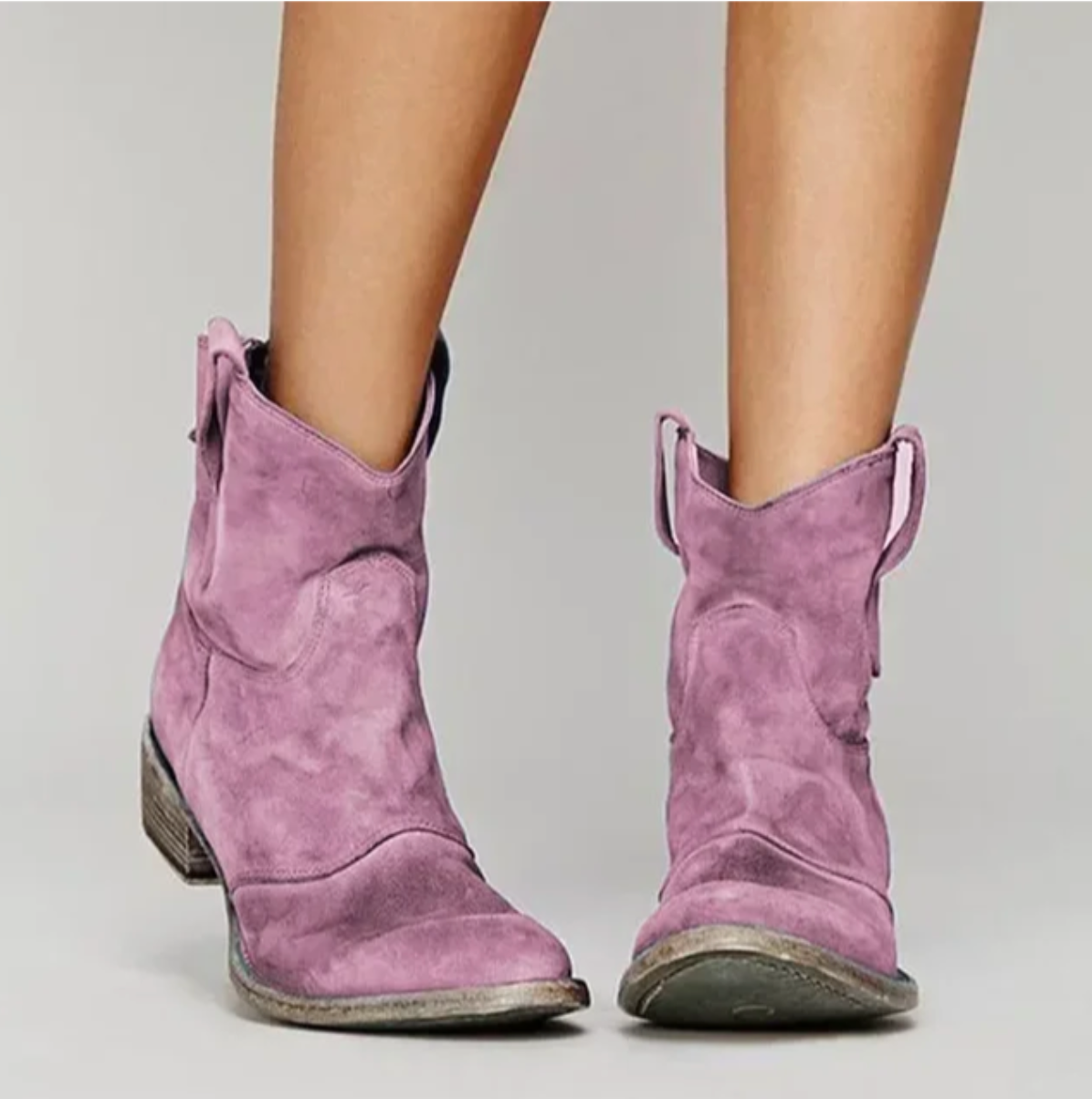 Bottes western à bout arrondi et talon bloc bas pour femmes | Idéal pour l'automne