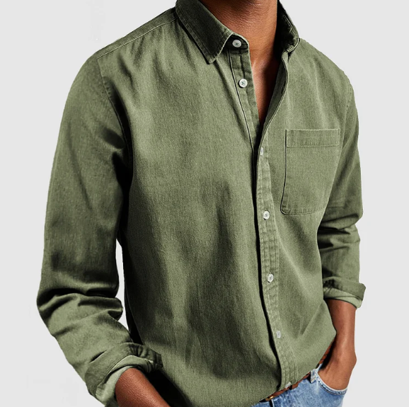 Chemise Décontractée En Jean pour Homme À Manches Longues | Idéale pour Le Quotidien