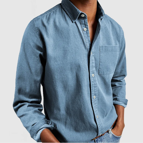 Chemise Décontractée En Jean pour Homme À Manches Longues | Idéale pour Le Quotidien