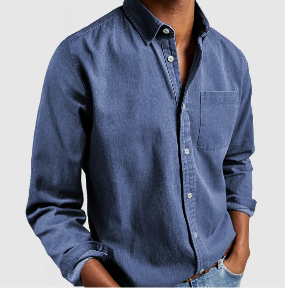 Chemise Décontractée En Jean pour Homme À Manches Longues | Idéale pour Le Quotidien