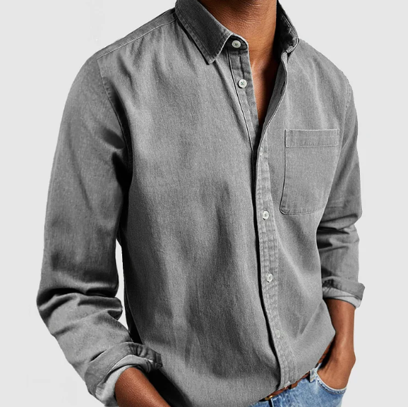 Chemise Décontractée En Jean pour Homme À Manches Longues | Idéale pour Le Quotidien