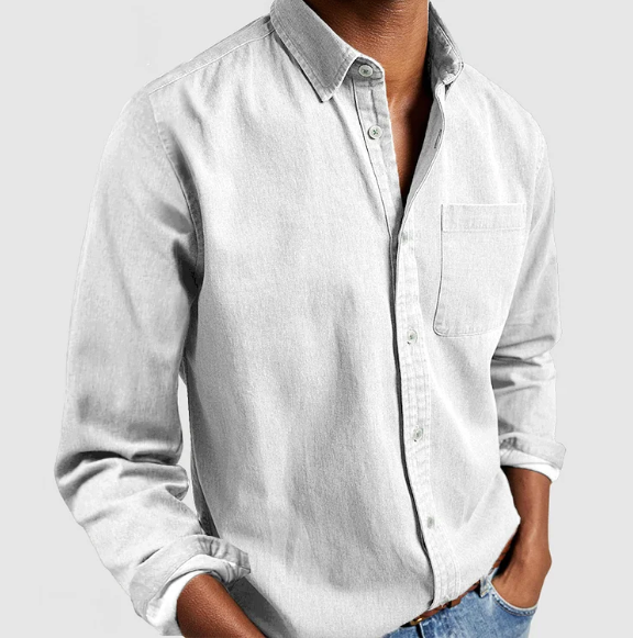 Chemise Décontractée En Jean pour Homme À Manches Longues | Idéale pour Le Quotidien