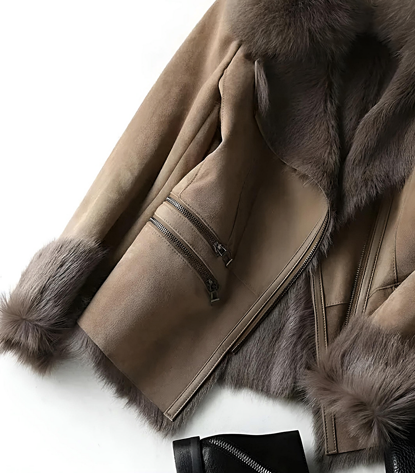 Veste Biker avec Col Imitation et Fermeture Zippée pour Femme | Idéale pour l’Automne et l’Hiver