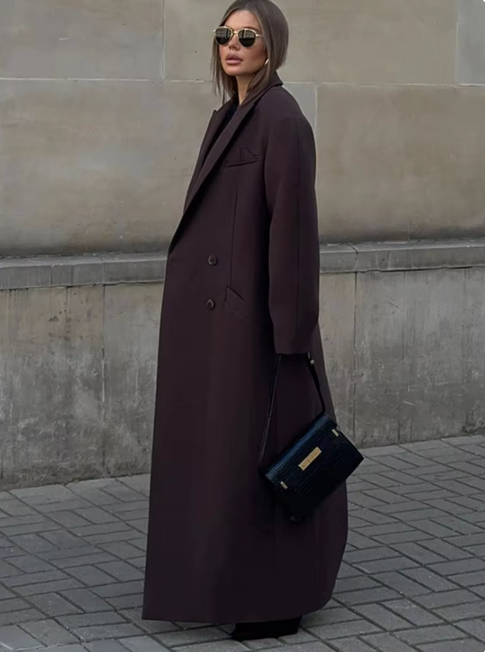 Trenchcoat Longue pour Femme avec Boutonnage Double | Idéal pour Mi-Saison