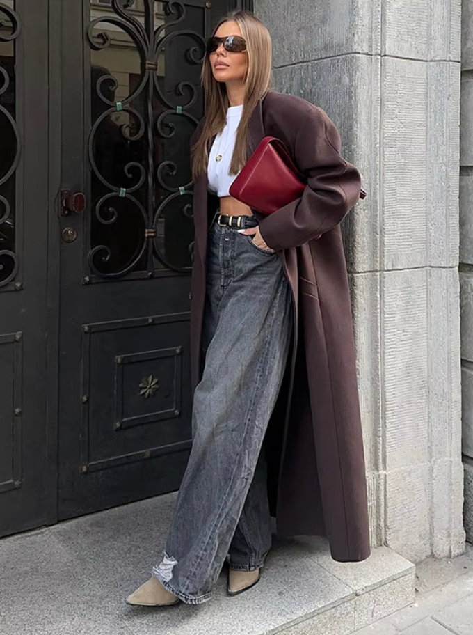 Trenchcoat Longue pour Femme avec Boutonnage Double | Idéal pour Mi-Saison
