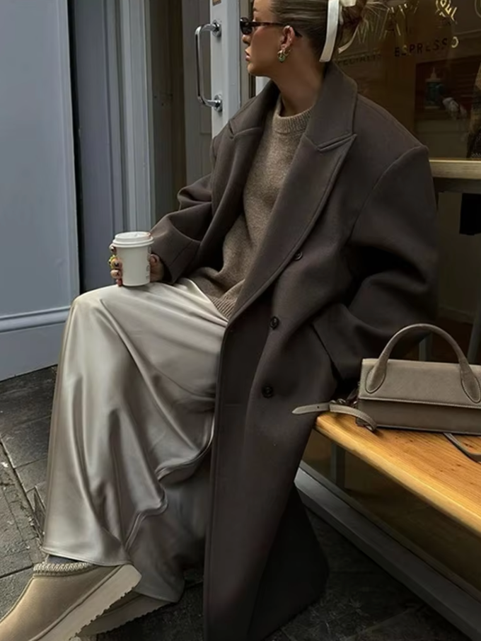 Trenchcoat Longue pour Femme avec Boutonnage Double | Idéal pour Mi-Saison