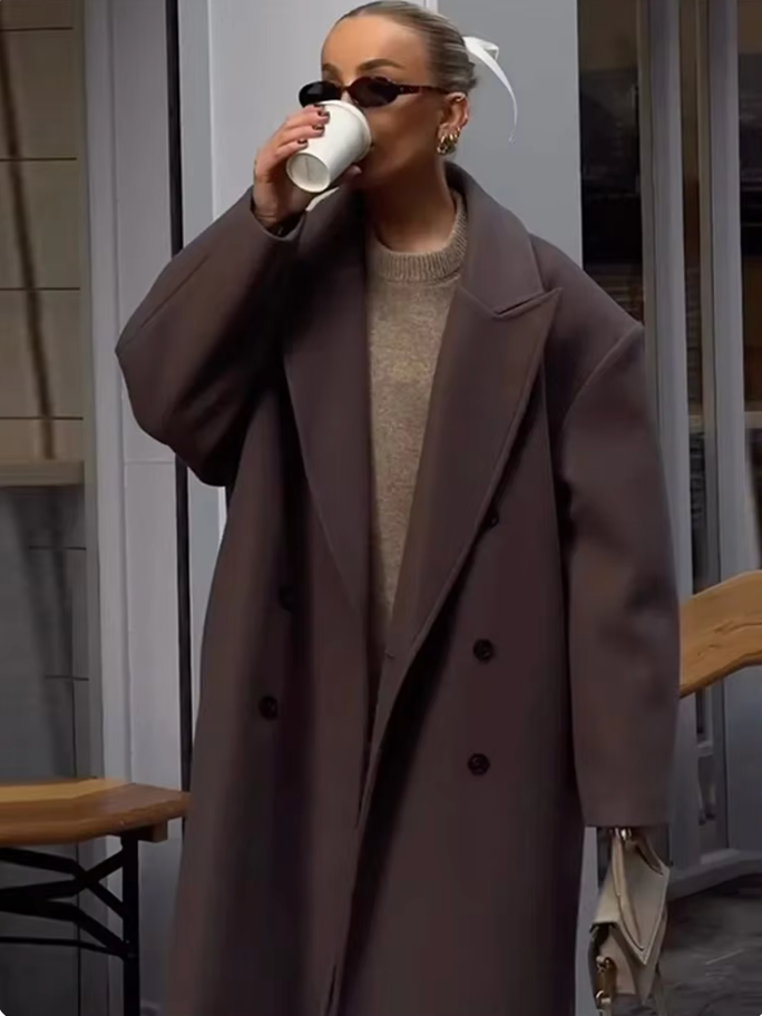 Trenchcoat Longue pour Femme avec Boutonnage Double | Idéal pour Mi-Saison