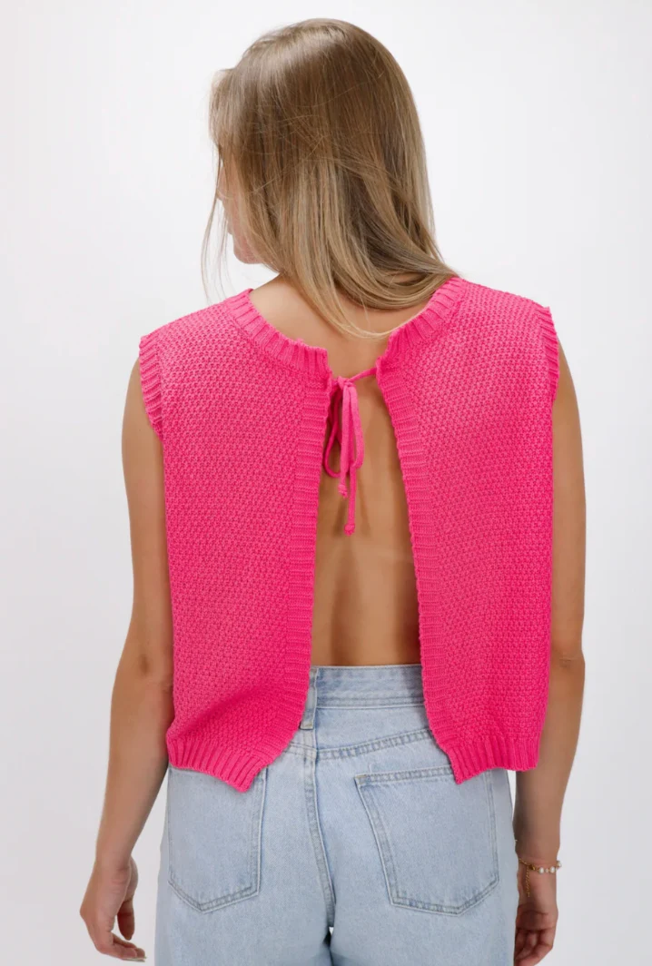 Top Sans Manches avec Dos Ouvert et Fermeture Nouée pour Femme | Idéal pour le Printemps et l'Été