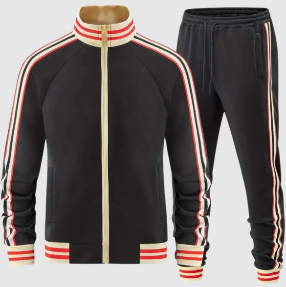 Ensemble de Survêtement pour Homme avec Veste et Pantalon à Rayures | Idéal pour le Sport et les Loisirs