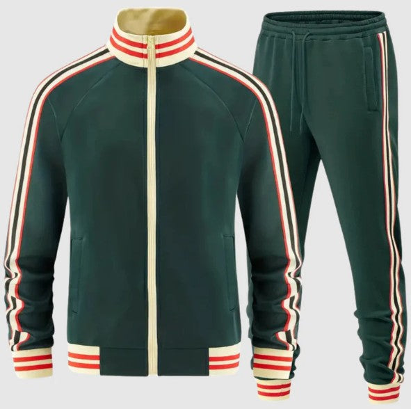 Ensemble de Survêtement pour Homme avec Veste et Pantalon à Rayures | Idéal pour le Sport et les Loisirs