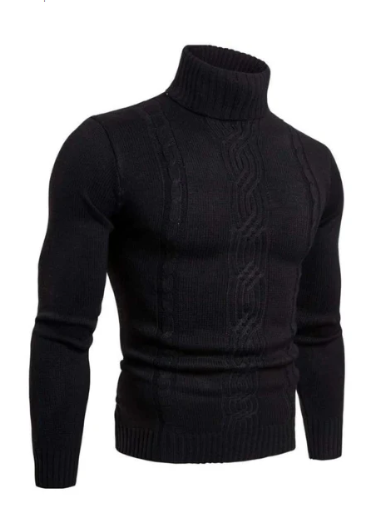 Pull Col Roulé à Maille Torsadée Classique pour Homme | Idéal pour l’Hiver