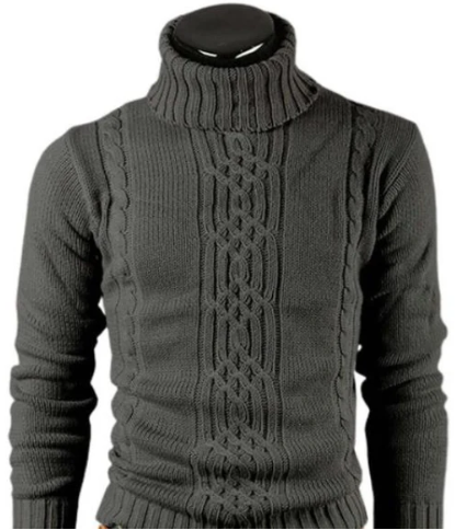 Pull Col Roulé à Maille Torsadée Classique pour Homme | Idéal pour l’Hiver