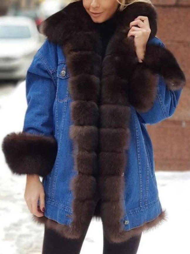 Manteau Long avec Capuche Bordée et Fermeture Zippée pour Femmes | Idéal pour l’Hiver