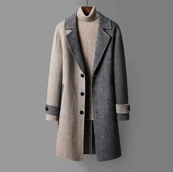 Manteau Long À Fermeture Boutonnée pour Homme | Idéal pour Les Occasions Formelles Et L’Hiver