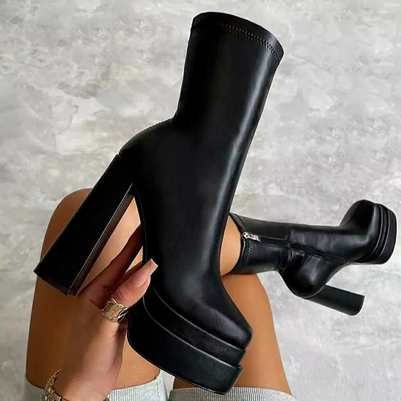 Bottines à Plateforme de 5 cm avec Talon de 15 cm pour Femmes | Idéales pour un Usage Quotidien ou Habillé