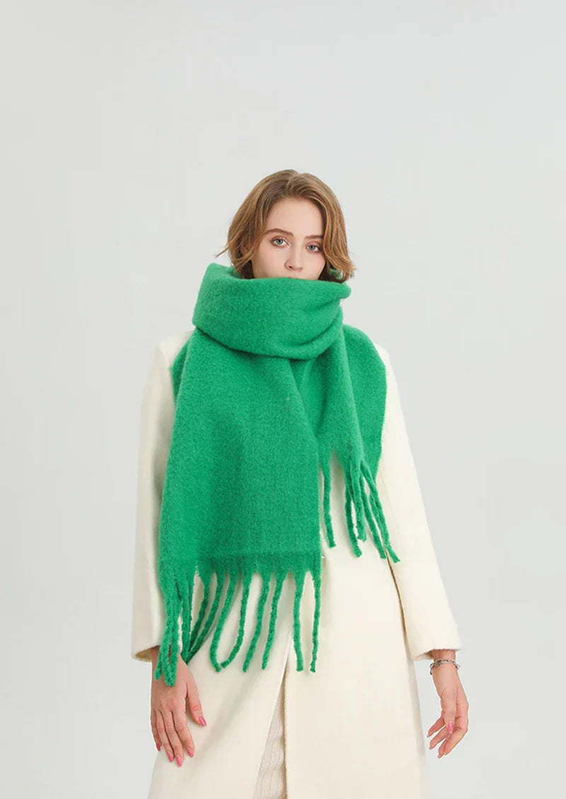 Écharpe D’Hiver Colorée pour Femme Avec Finition À Franges | Idéale pour La Saison Froide