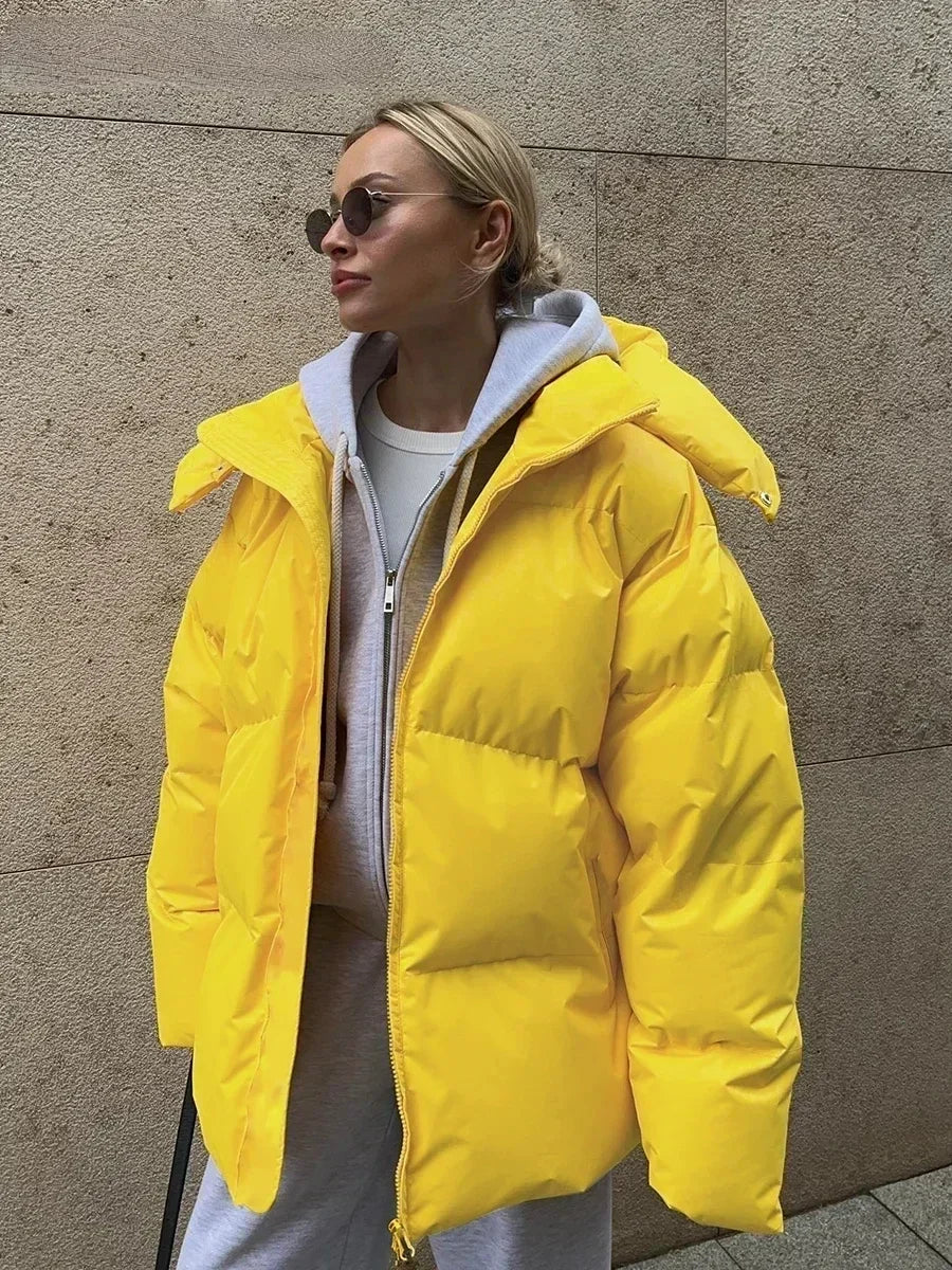 Manteau Parka Matelassé avec Capuche et Poches pour Femme | Idéal pour l’Hiver