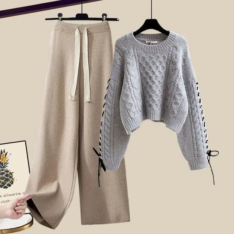 Ensemble Décontracté Deux Pièces avec Pull et Pantalon pour Femmes | Idéal pour l’Automne et l’Hiver