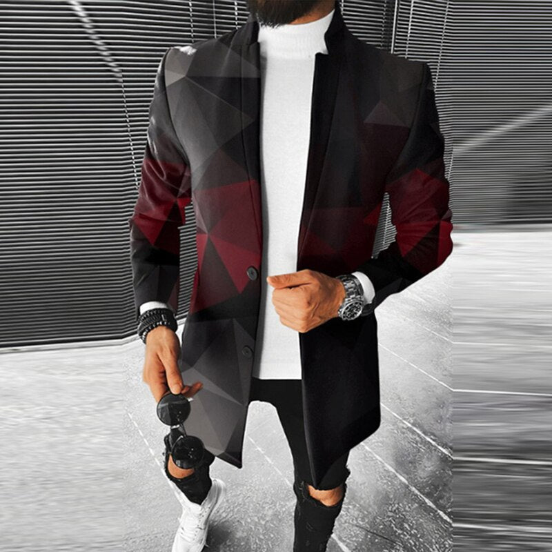 Veste À Motif Géométrique avec Coupe Ajustée pour Hommes | Idéale pour La Mi-Saison Et Les Sorties