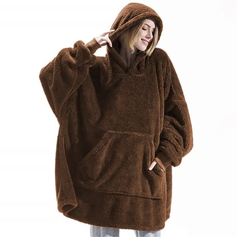 Pull à Capuche Oversize avec Poche Frontale pour Adultes | Idéal pour la Saison Hivernale