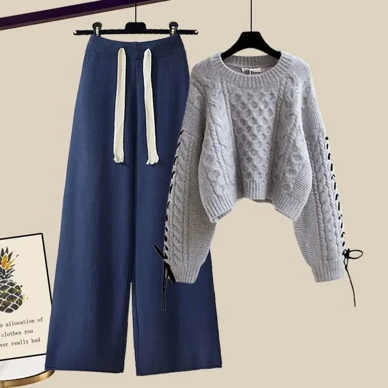 Ensemble Décontracté Deux Pièces avec Pull et Pantalon pour Femmes | Idéal pour l’Automne et l’Hiver