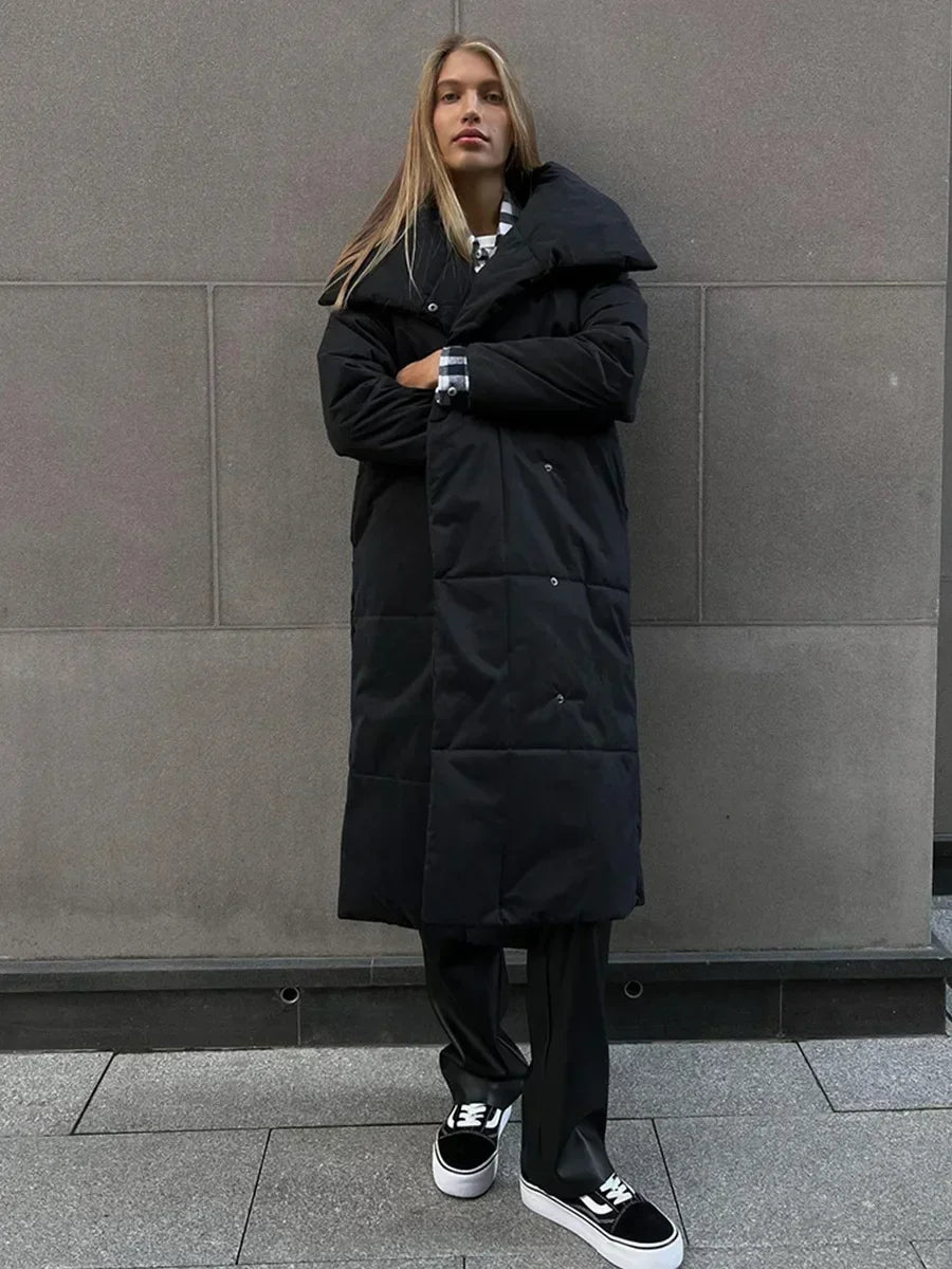Manteau Parka Long Matelassé avec Ceinture pour Femme | Idéal pour l’Hiver