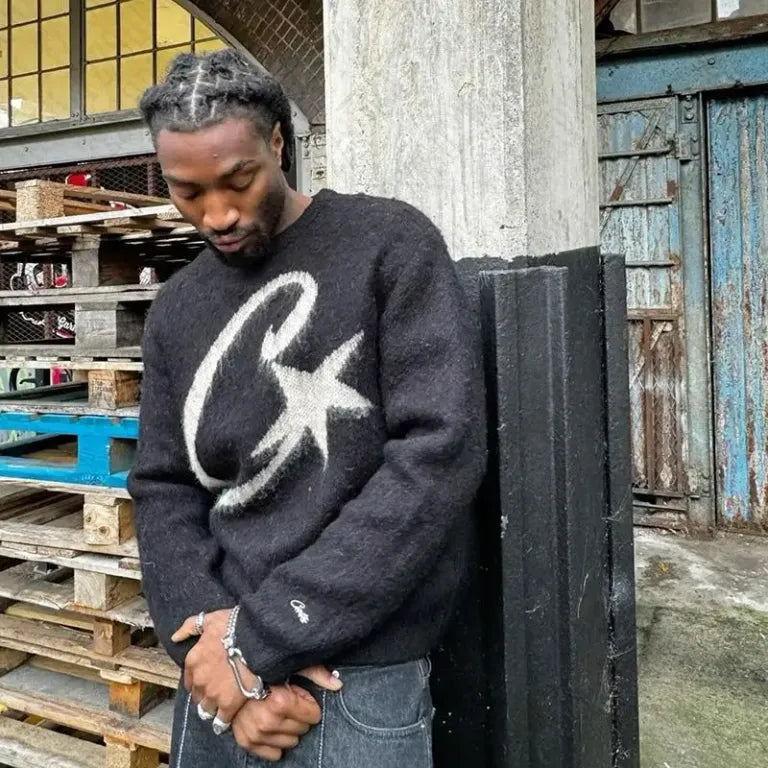 Pull-Over Homme à Motif Graphique sur la Poitrine | Idéal pour Usage Quotidien